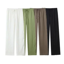 2024ZAR * Spring/Summer New Women's European and American Fashion Casual Versatile Four Color Flowing Straight Leg Pants