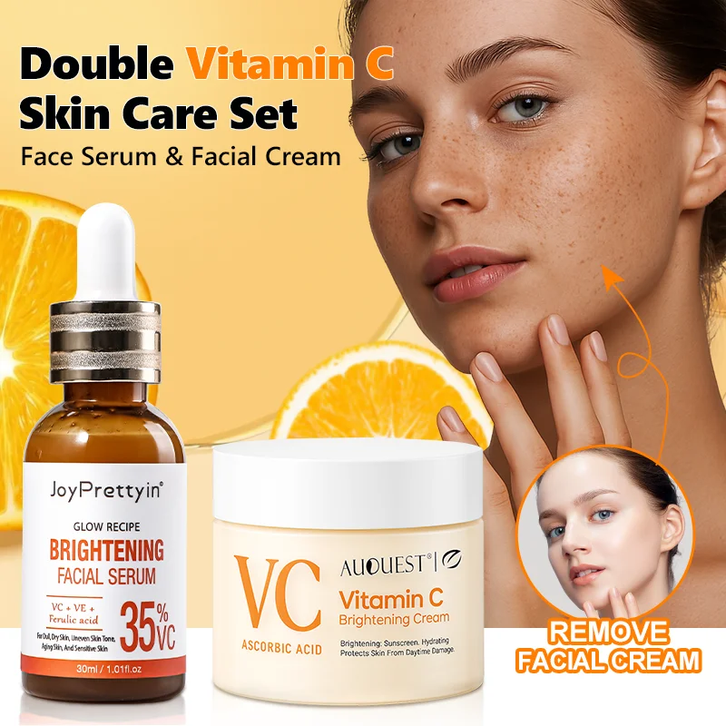 

Vitamin C Whitening Brightening Skin Care Set Antioxidation Hydration Dark Spots Remover Kit Skin Care Skincare Products