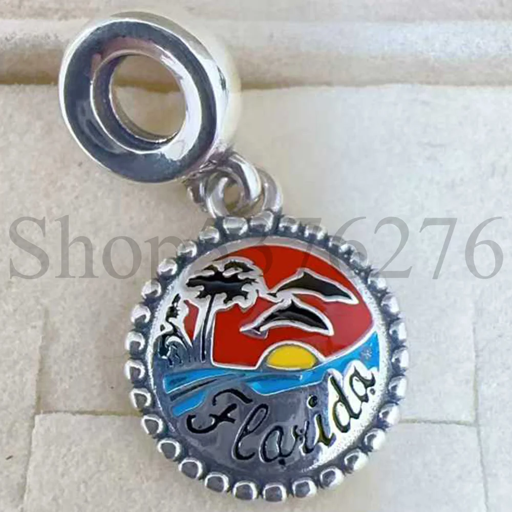 

925 Sterling Silver Bead Punta Cana Welcome To Las Vegas Dangle Charm For Fashion Women Bracelet Bangle Gift DIY Jewelry