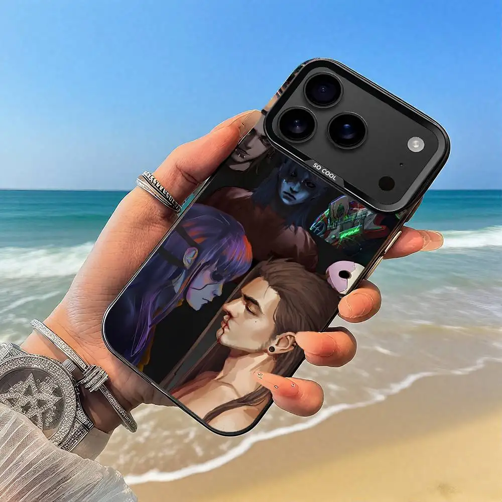 حافظة هاتف كارتون S-Sally Face SF حافظة سوداء لهاتف iPhone17,16,15,14,13,12,Pro,Max,Plus,E,SE4,Air,Mini