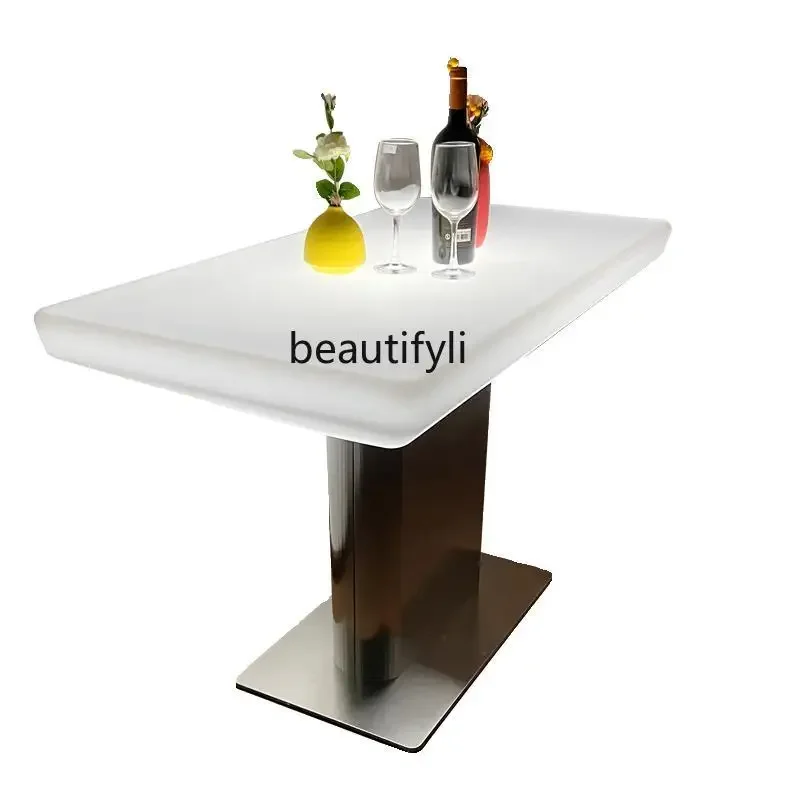 01A KTV luminous  led table and chairs bar card table nightclub creative rectangular luminous table