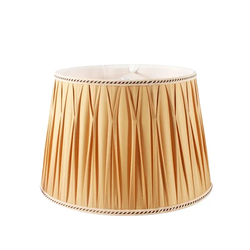 High-end lamp cover custom dark yellow silk cloth simple and fashionable personalized E27 screw lighting accessories  abajur조명