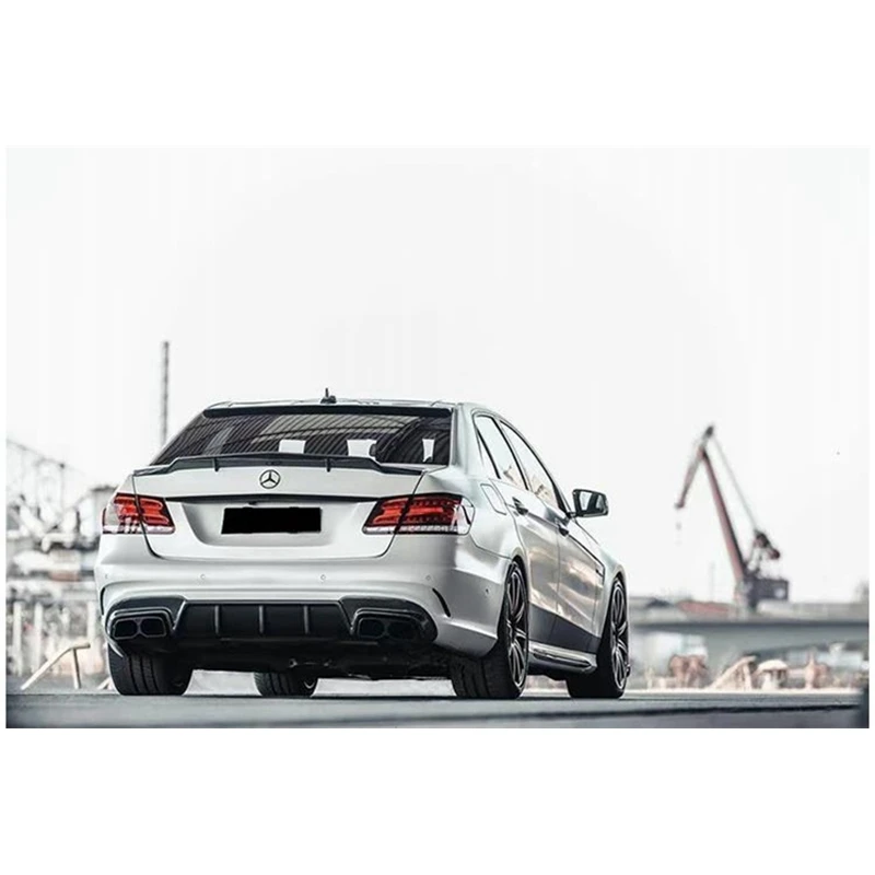 For Benz W212 E260 E300 E63 AMG 2014 2015 2016 Carbon Fiber Rear Spoiler Diffuser Bumper Guard Protector Skid Plate Bumper Cover view 4