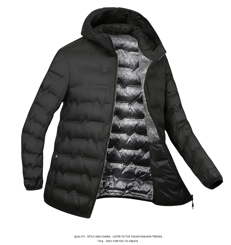 Lightweight Men Winter Down Duck Jacket Hooded Padded Coat Male Graphene Warm Fishing Autumn Puffer Designer Feather Parka Grey