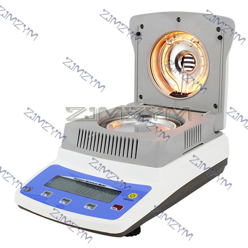 0.005 جرام 120 جرام جهاز اختبار الرطوبة الرقمي التدفئة مقياس الرطوبة الهالوجين مع واجهة RS232