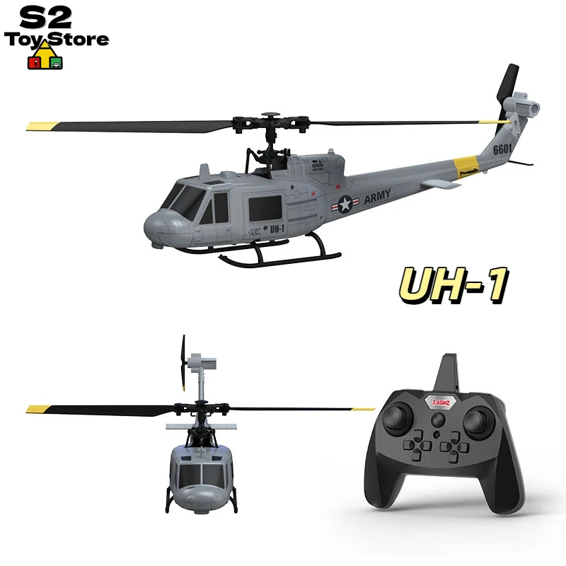 UH-1 Rc Helicopter Simulated Huey 6601 Four Channel Optical Flow Positioning Army Aerial Model Gift For Adult Hobbyists