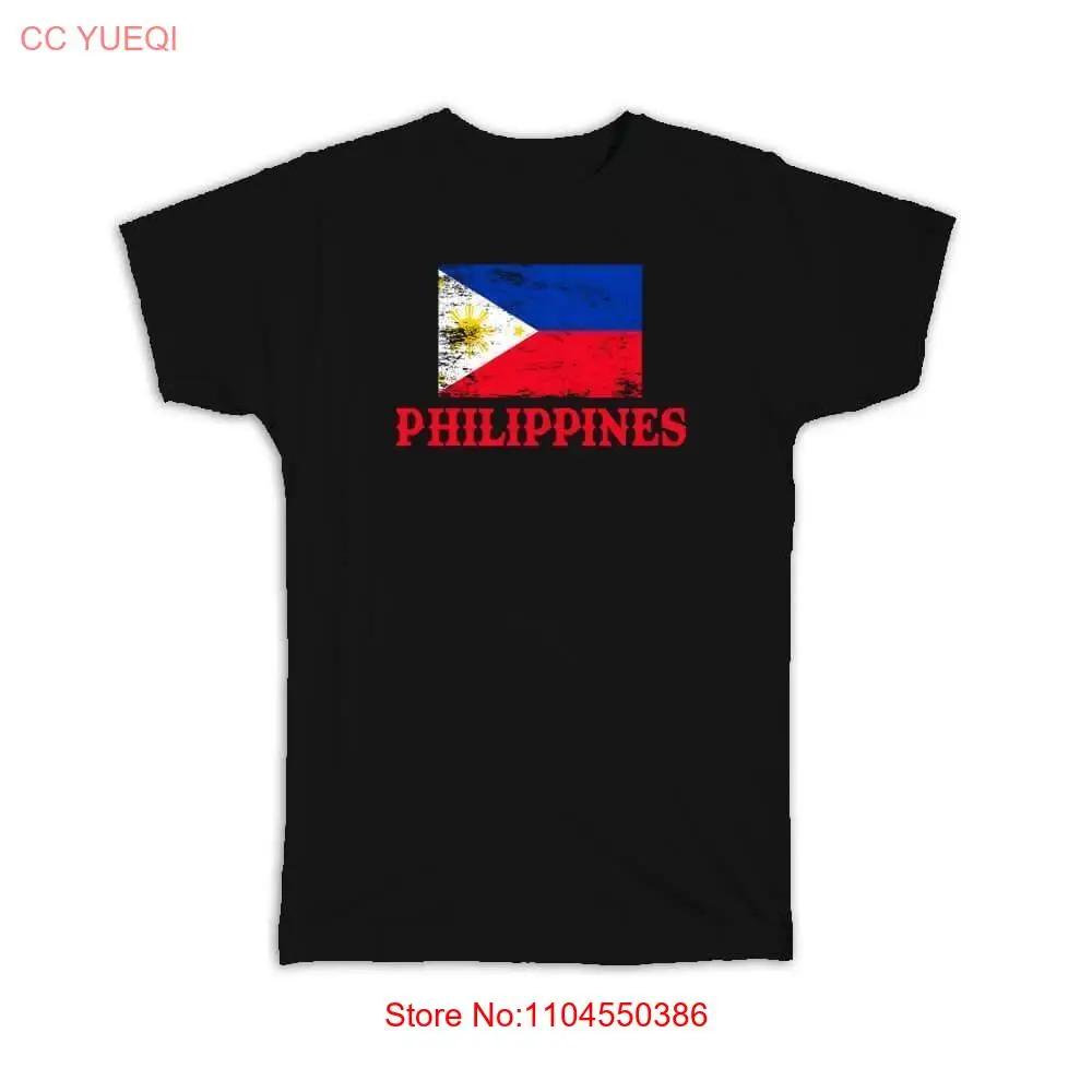 Philippines T Shirt Distressed Flag Patriotic Filipino Expat Country long or short sleeves