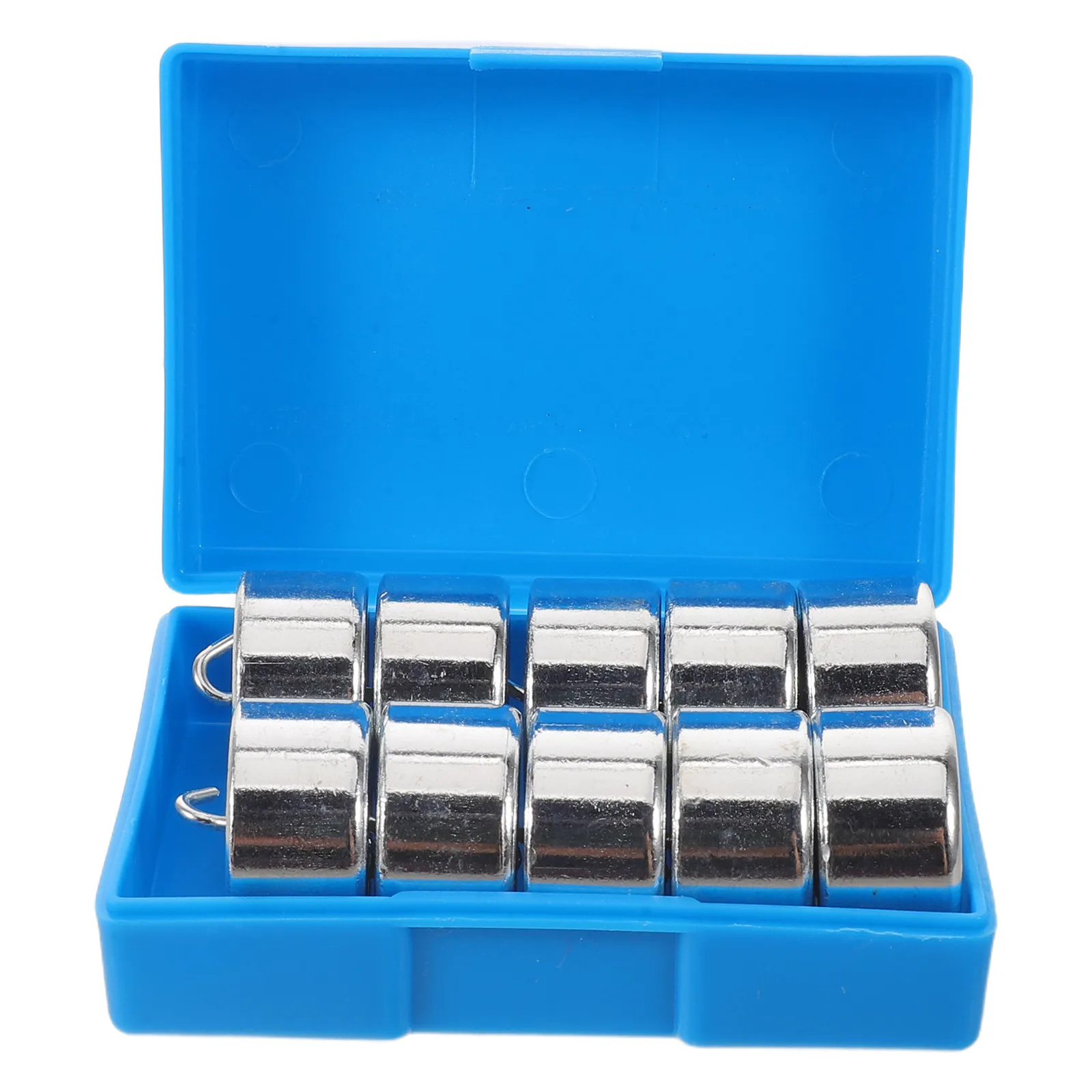 10Pcs Slotted Hook Weights Laboratory Mass Set Metal Weights for Science Experiment Physics Lab Teaching Tools with Storage Box view 2
