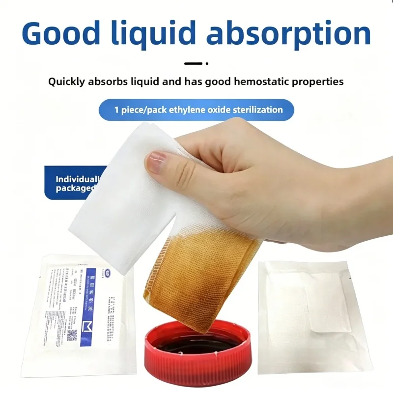 

Tracheotomy Care Supplies 50PCS 8*10cm V-Cut Sewn Gauze Individual Sealed Throat Mask Accessories