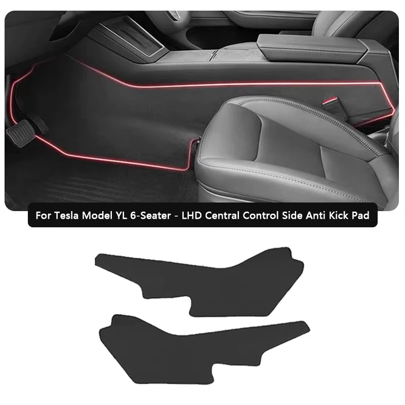 Auto-Mittelkonsole Seitlich Erweiterte Anti-Kick-Polsterung für Tesla Model YL 6-Sitzer / Y Juniper Leder Anti-Schmutz Schutzpolster Abdeckung – Detail 9