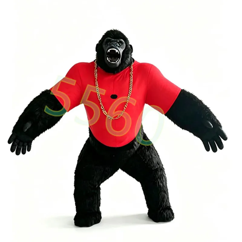Aufblasbares Gorilla-Kostüm Plüsch Halloween Tier-Maskottchen Venedig Karneval Requisiten Bühnen-Cartoon-Kostüme für Alle Altersgruppen