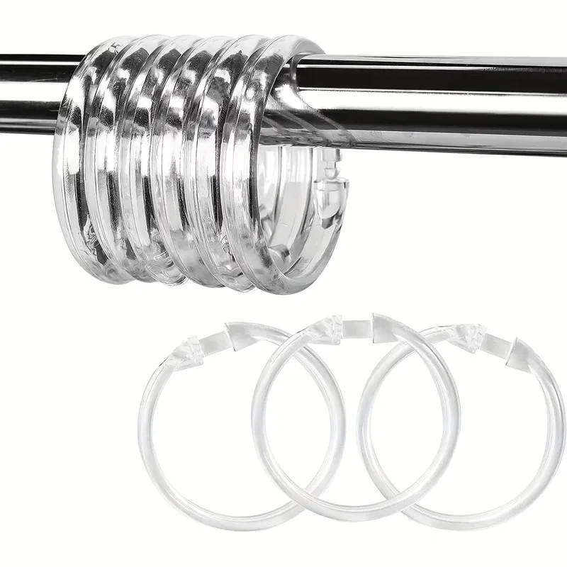 O-Shape Drapery Rings 57 pcs, Waterproof Rust Proof, Transparent Clear Plastic, for Moisture Environment