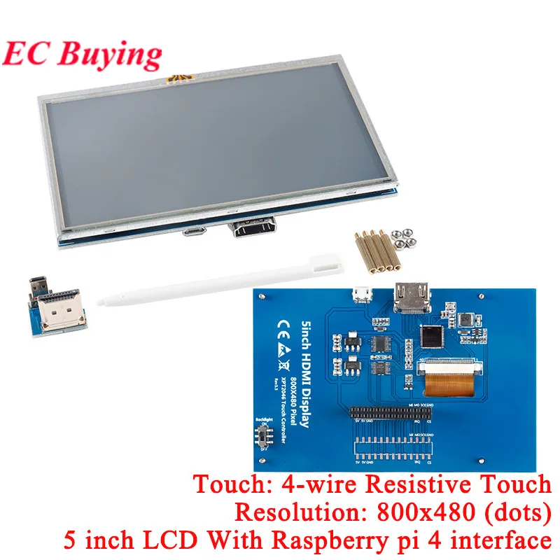 HDMI capacitief resistief touchscreen LCD-scherm 3,5 "4" 5 "7" 10,1 "inch 1024*600 800*480 voor Raspberry Pi win7/win8/win10