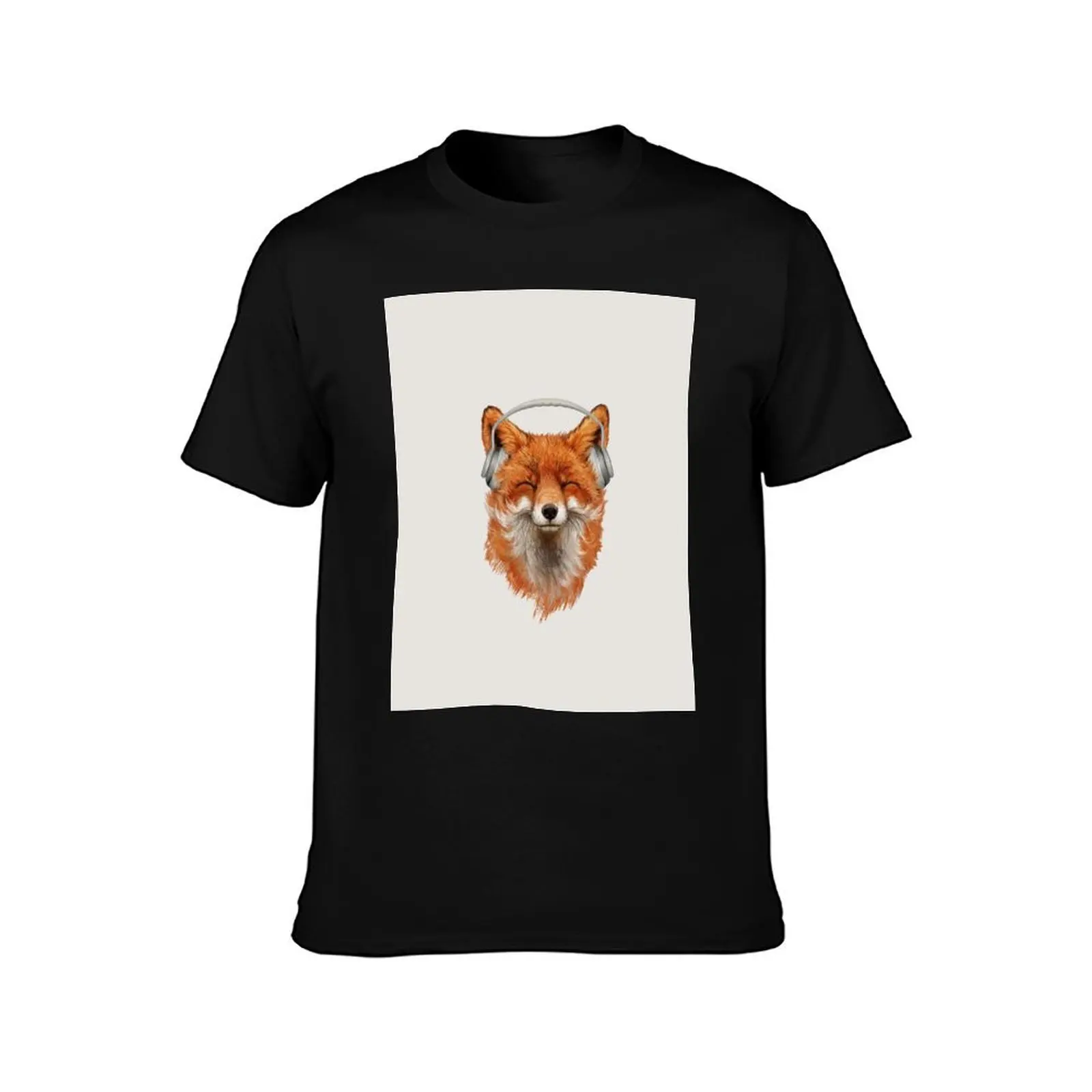 Smiling Musical Fox T-Shirt T-shirts oversize plain sublime mens designer t shirt