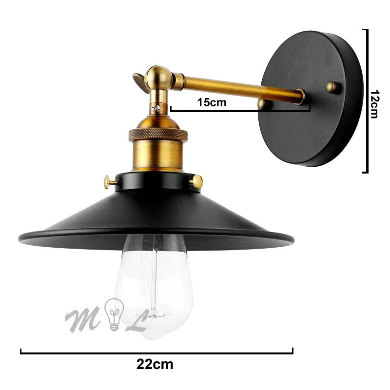 

Винтажные настенные светильники, простые железные настенные светильники + светильники, кухонные светильники, настенные бра, освещение лестницы в стиле лофт, настенный светильник для гостиной, светильники E27