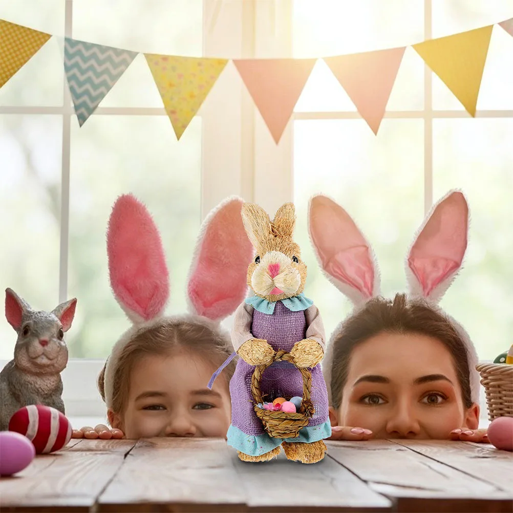 

Decorative Rabbit Statue Easter Bunny Ornament Desktop Adornment Home Hotel Restaurant Festival Rabbit Ornament