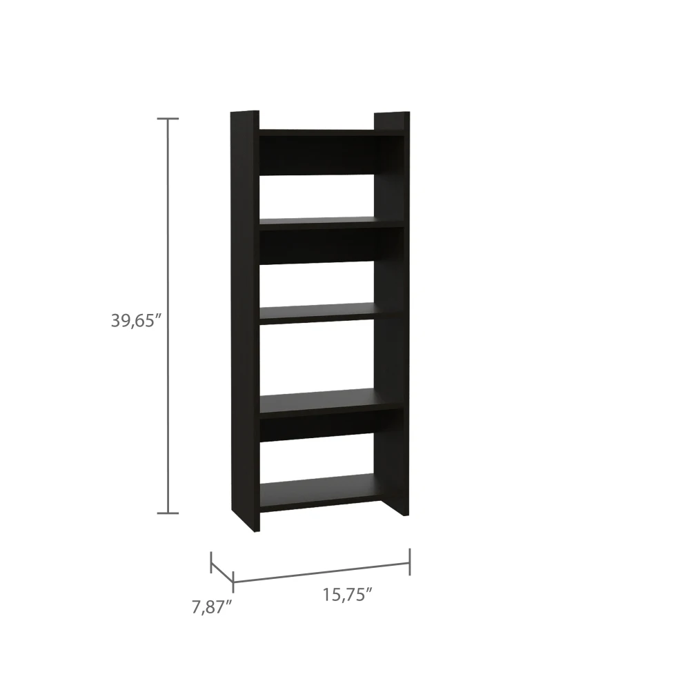 Treia Set rumah kantor, dua bagian Set satu laci Desktop Keyboard Tray Stand lima rak hitam