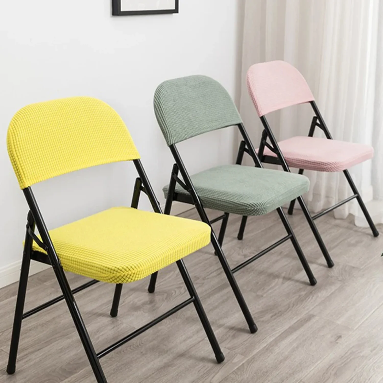 1Set Household Folding Dining Soft Elastic Polyester Backrest Chairs Cover Office Computer Dustproof Chair Slipcover