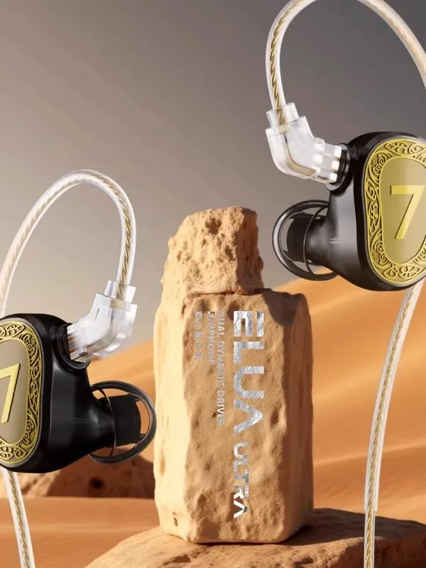 سماعة أذن Elua Ultra Dual Dynamic Driver 7 هرتز 2DD 3.5 ملم ضبط منحنى الهدف مع كابل ممتاز قابل للفصل #5