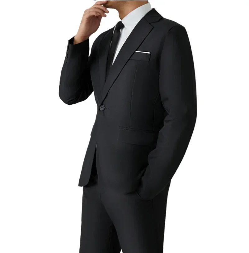 

S-8XL костюм мужской модный повседневный уличный костюм (пиджак + брюки) джентльмен деловой свадебный облегающий формальный свадебный костюм в британском стиле