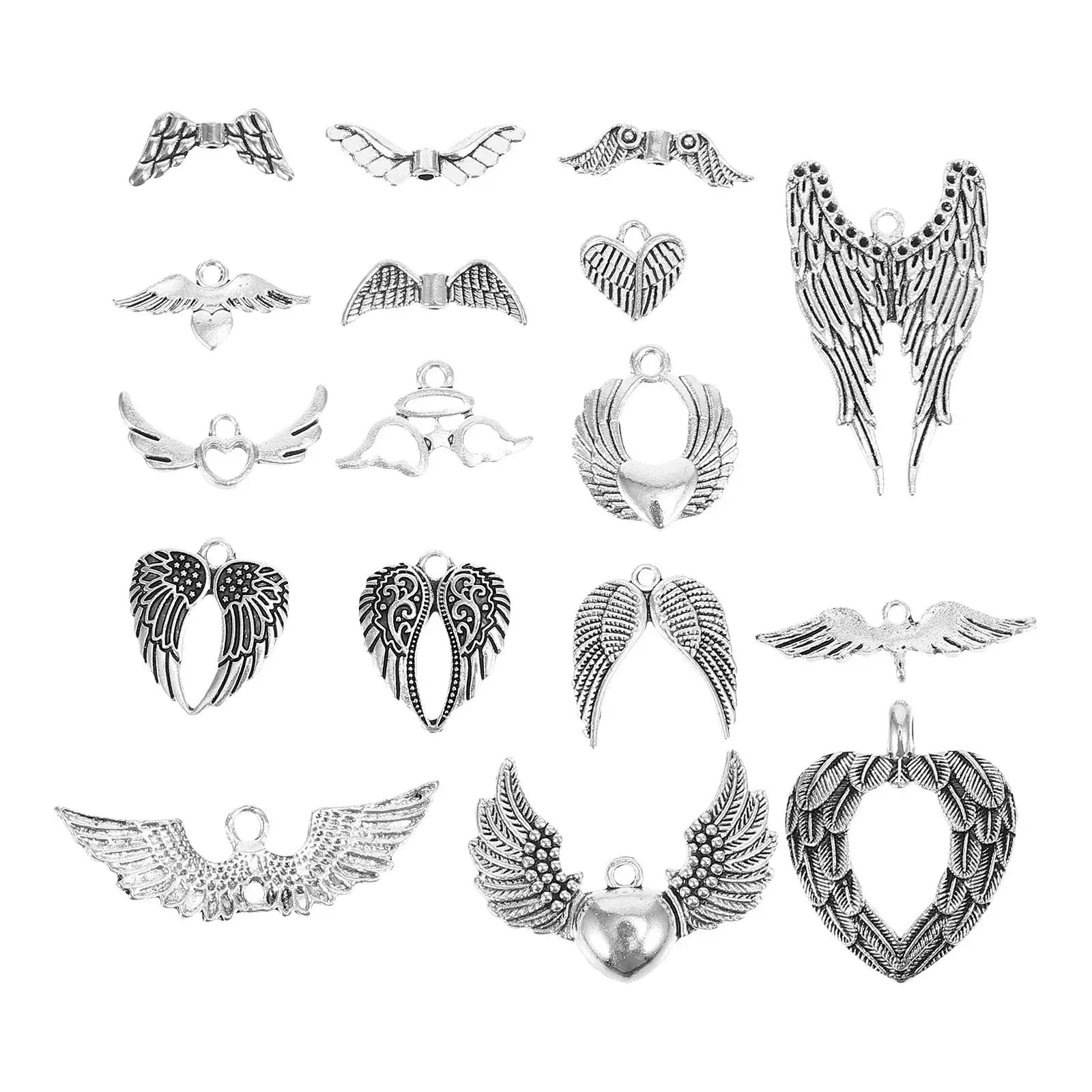 

35 Pcs Alloy Jewelry Accessories DIY Beads Necklace Supplies Angel Wings Pendant Charms Bracelet Findings Jewelry Making