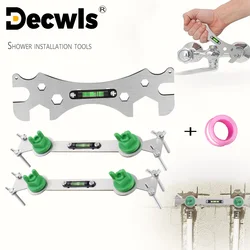Multifunctional Stainless Steel Bathroom Wrench Tool Shower Installation Hexagonal Level Faucet Angle Ruler Hot Cold Water Pipe