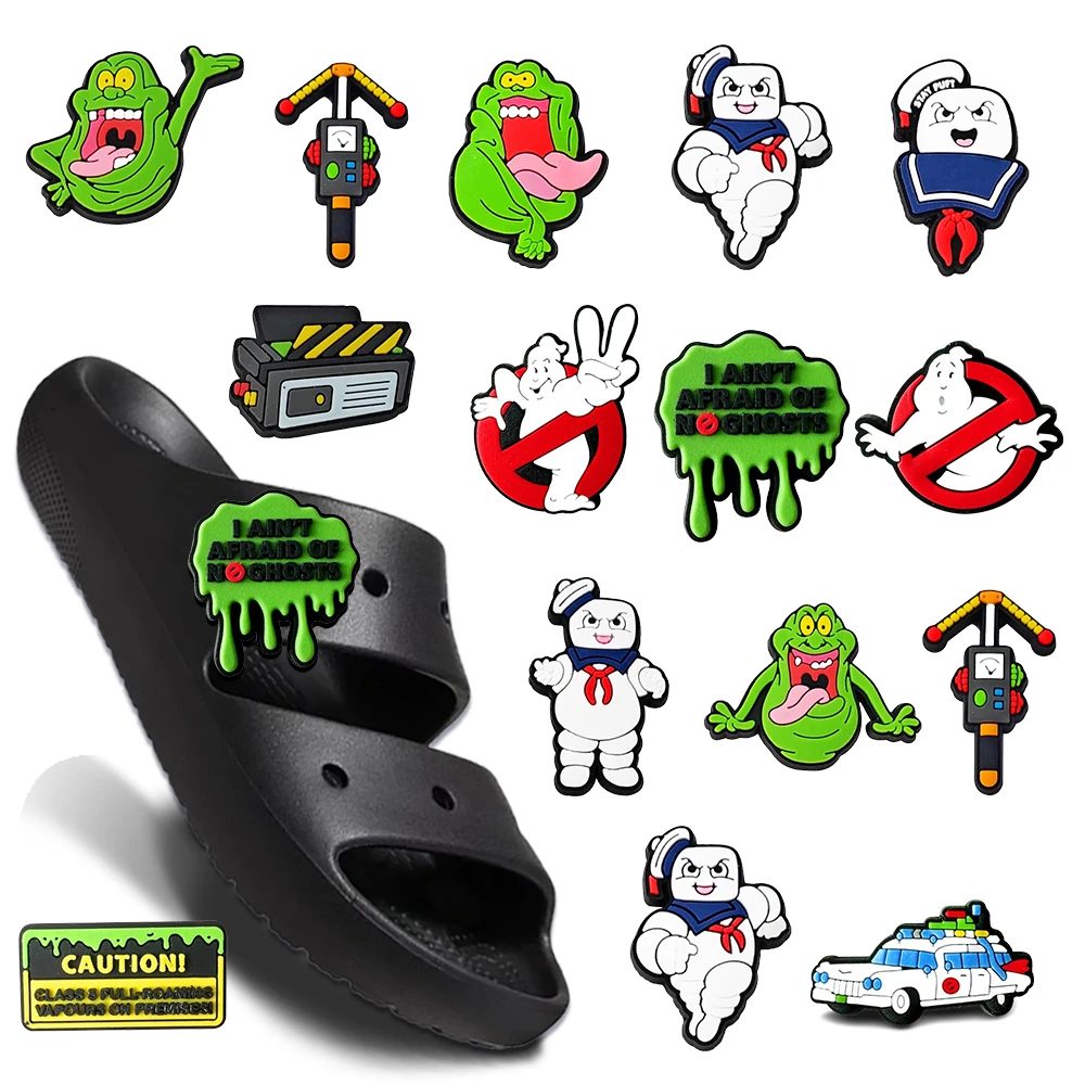 

Halloween Thriller 1-104pcs Shoes Charms Mix PVC Shoe Accessories For Ghostbusters Sandals Decoration Buckle Party Xmas Gifts