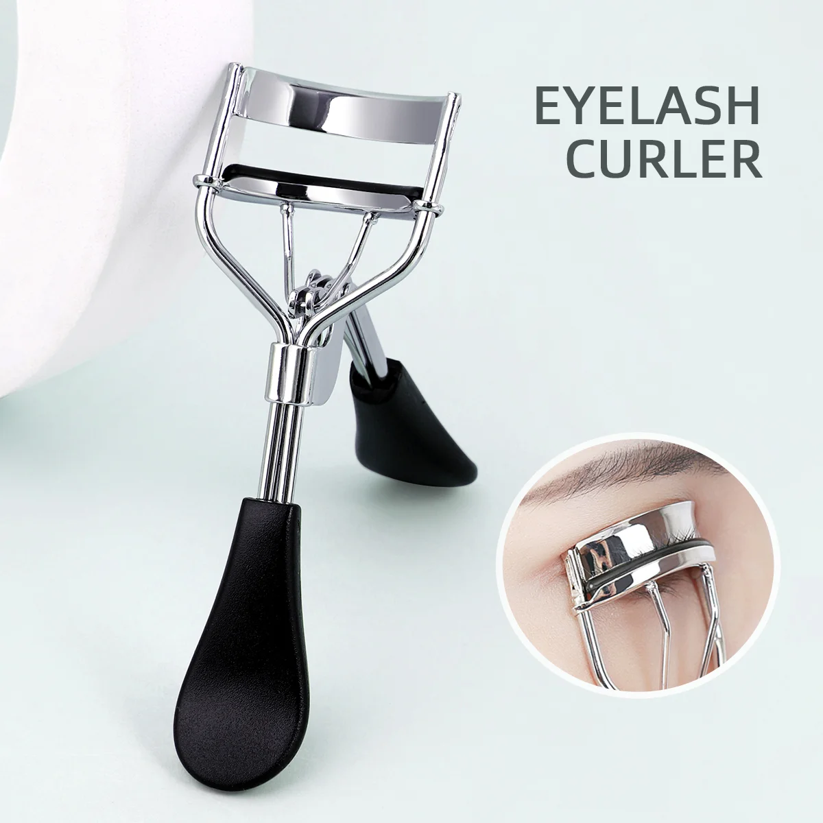 1 Tragbarer Wimpernzange, schwarz, Wimpernzange aus Edelstahl für langanhaltende Formgebung, geeignet für Wimpernlifting und Augenbrauen. – Detail 12