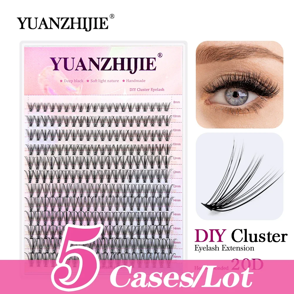 

5cases/lot DIY lashes Cluster Natural 20D 30D 40D Makeup Premade Fan Heat Bonded Eyelashes Individual Lash Extension Supplies