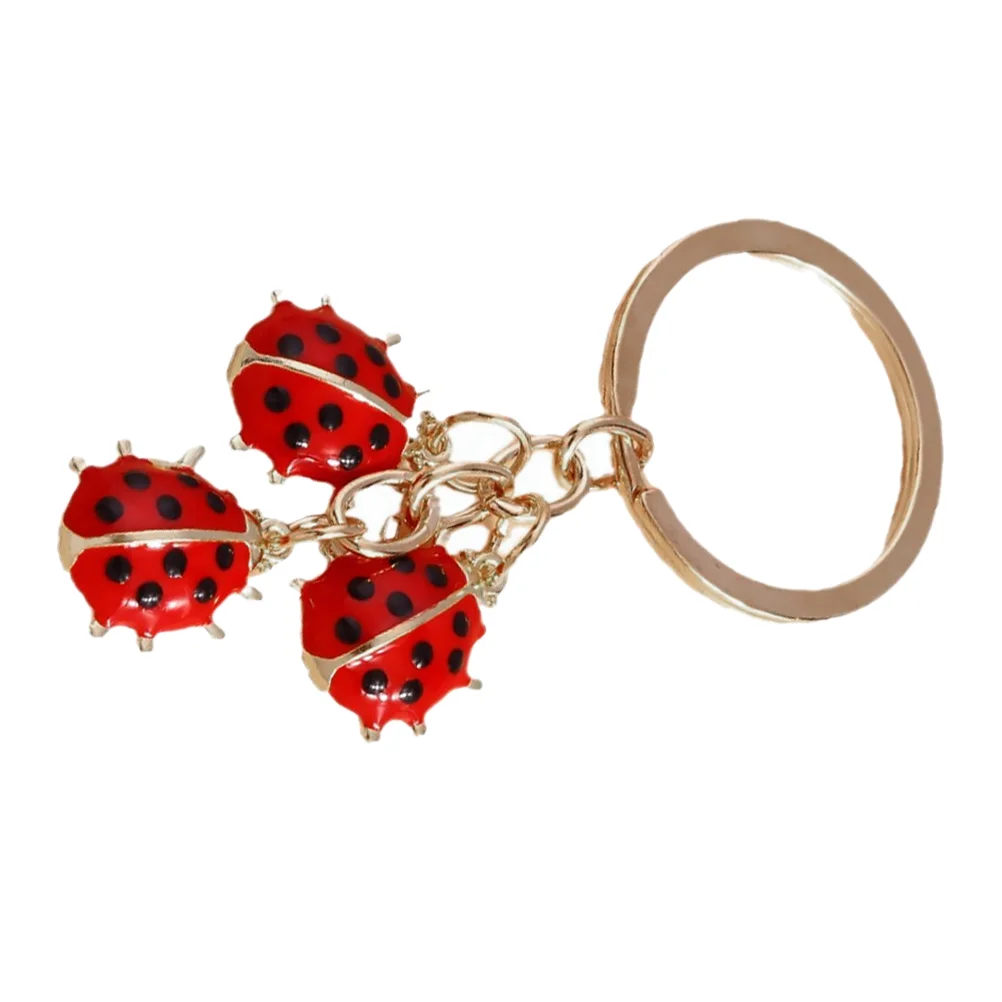 

2pcs Ladybug Key Ring Pendant Metal Keychain Fashionable Bag Decor Keyring Stylish Key Holder Creative Keychain Ladybug Keychain