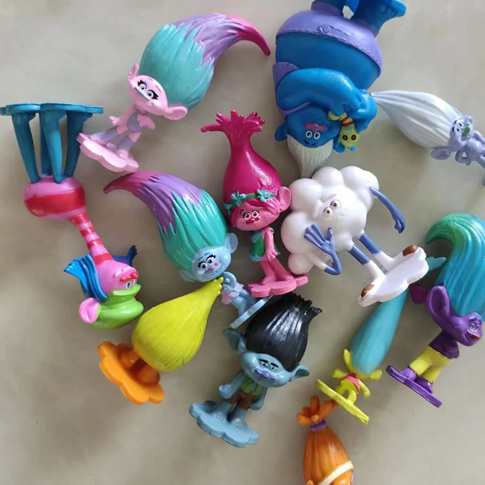 Trolls Branch Critter Skitter Figures  ترولز فرع كريتر شخصيات سكيتر ترولز الأطفال المتصيدون PVC لعبة شخصية كرتونية كعكة عيد ميلاد هدايا أطفال