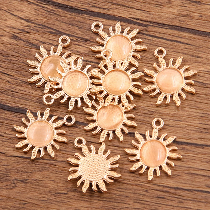 10Pcs 18*21mm 9 Color Sun Charms For Jewelry Making Supplies Bulk Findings Phone Earring Pendant Necklace Accessories Diy Craft