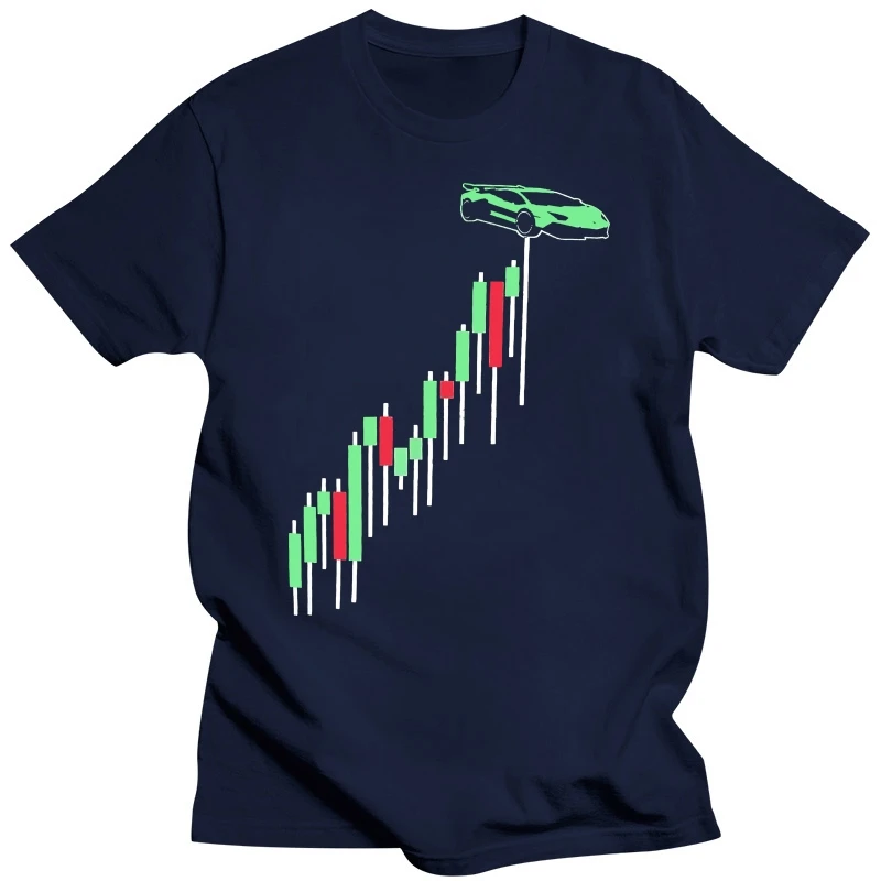 2020 Summer Short sleeve Fashion Tee Shirt Bitcoin cryptocurrency blockchain lambo chart graph shirt