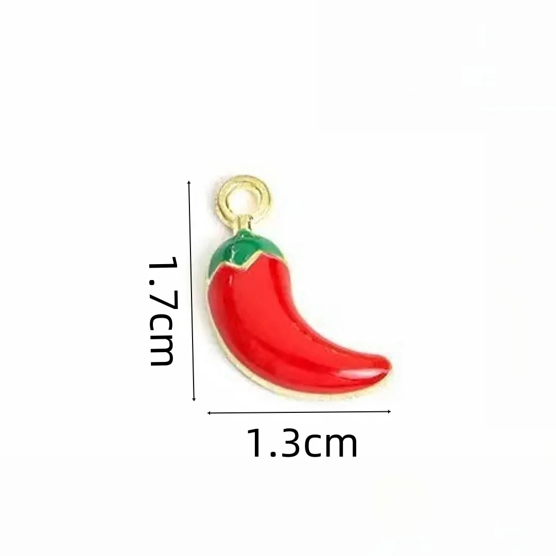 10Pcs 13*17mm Gold Plated Red Chili Shaped Pepper Charms Pendants for Jewelry Making DIY Necklace Bracelets Earrings Accessories