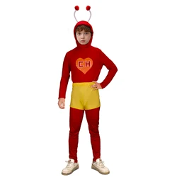 Kids El Chapulin Colorado Cosplay Costume TV Character The Red Grasshopper Fancy Dress Halloween Outfits
