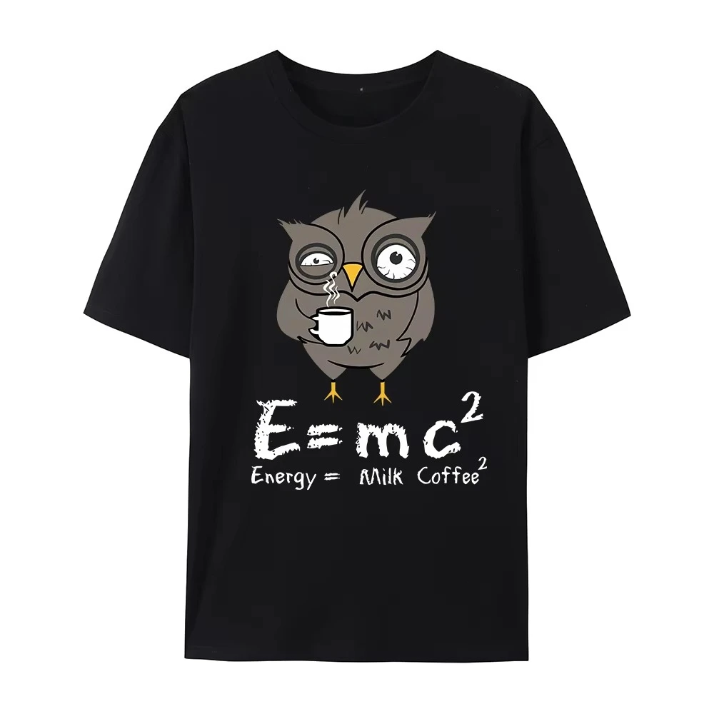 

Men Women T-shirt E MC2 Energy Milk Coffee Pattern Shirts 2024 New Street Fashion Short-sleeve T-shirts Top Clothes Unisex