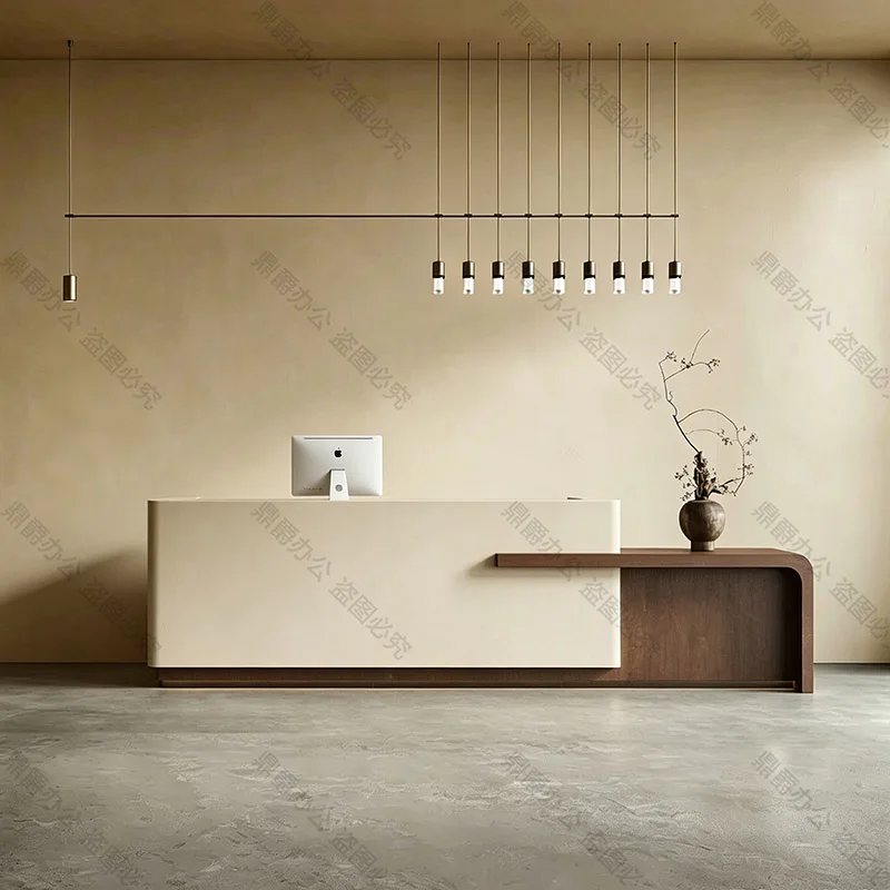Simple Premium Reception Desk Padded High Back Reception Counter Folding Contemporary Mostrador Recepcion Shop Counter Furniture