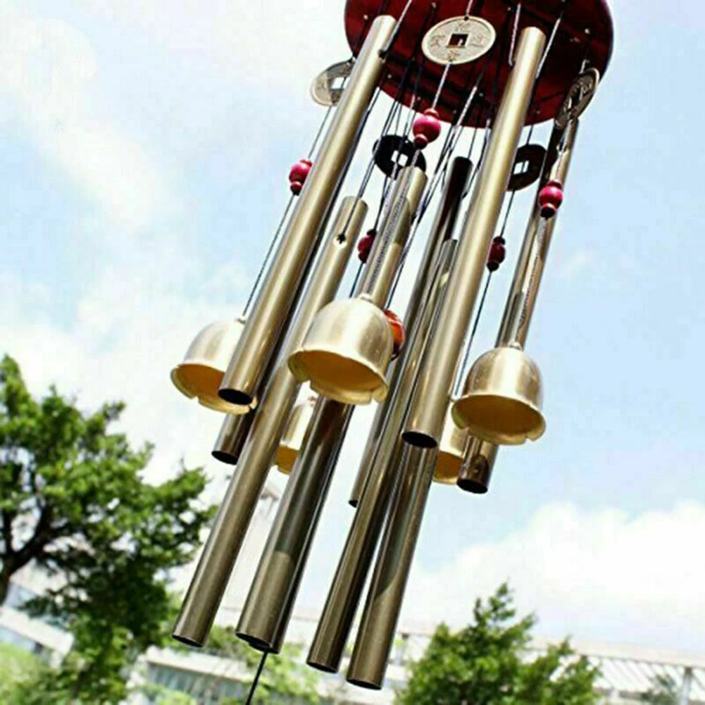 Large Wind Chime Tubes Bells Metal Church Bell Outdoor Garden Creative Hollow Home Garden Wall Hanging Decoration