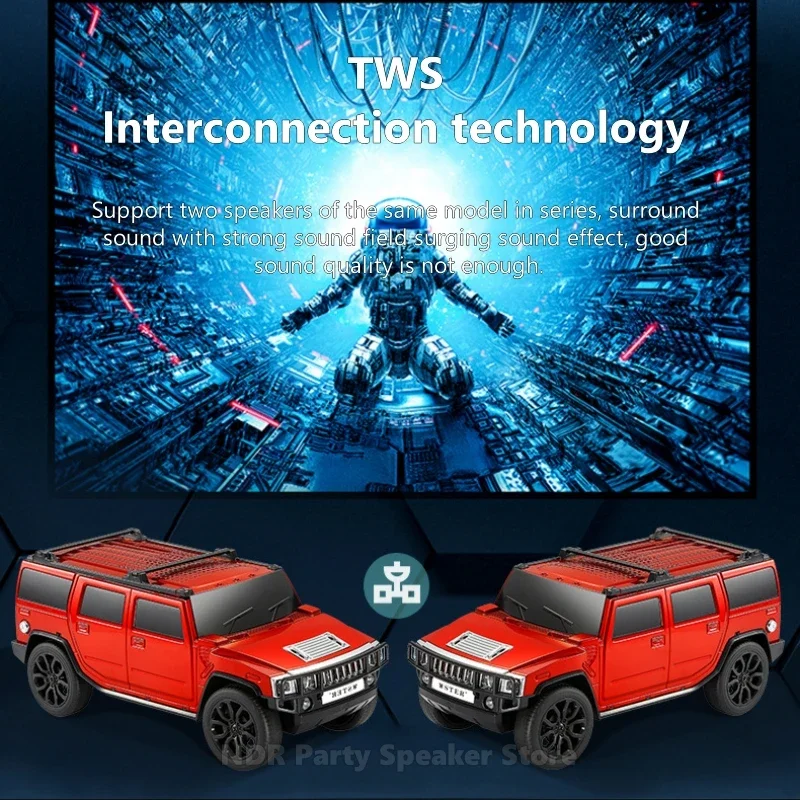 WS-590 Car Model Wireless Blue-tooth Speaker Stereo Bass Sound Woofer Hifi Music Active BT Gift Toy Car Model Speakers FM Radio