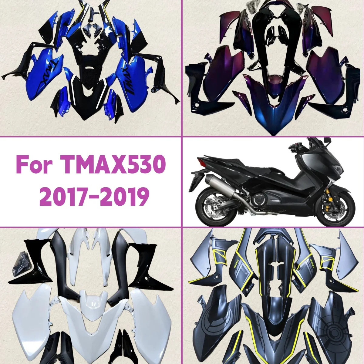 2017 2018 2019 TMAX 530 Aftermarket ABS Injection Kit Bodywork Work Fairings Fit for 17 18 19 Yamaha T-MAX530 Fairing Kit