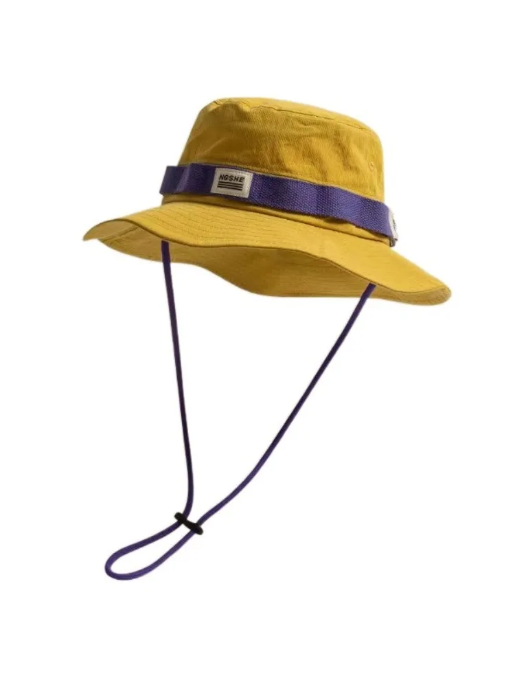 AliExpress NONE Travel Contrast Vintage Fisherman Hat for Men and Women Summer Outdoor Camping Mountaineering Hat Large Brim Sun Hat
