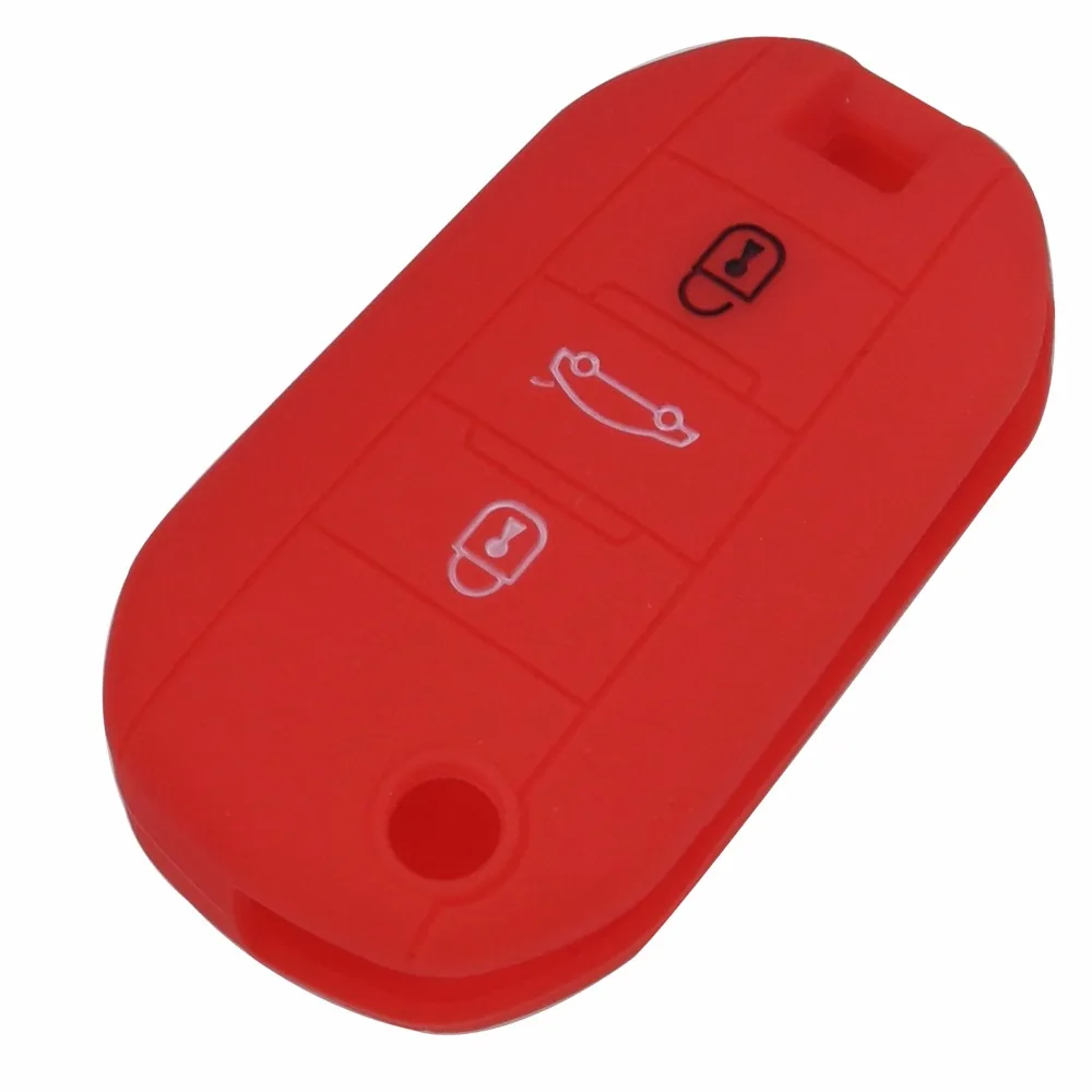 jingyuqin Remote Silicone 3 Buttons Key Case Cover For Peugeot 208 508 2008 For Citroen C4L CACTUS C5 C3 C6 C8 Picasso Xsara