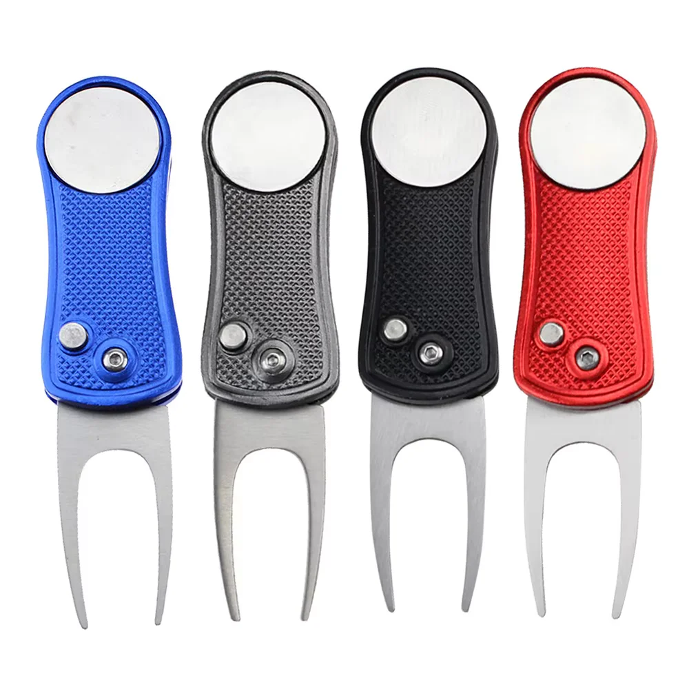 1 Pc Golf Divot Repair Tool Pitchfork With Ball Marker Stainless Steel Supplies Accessories