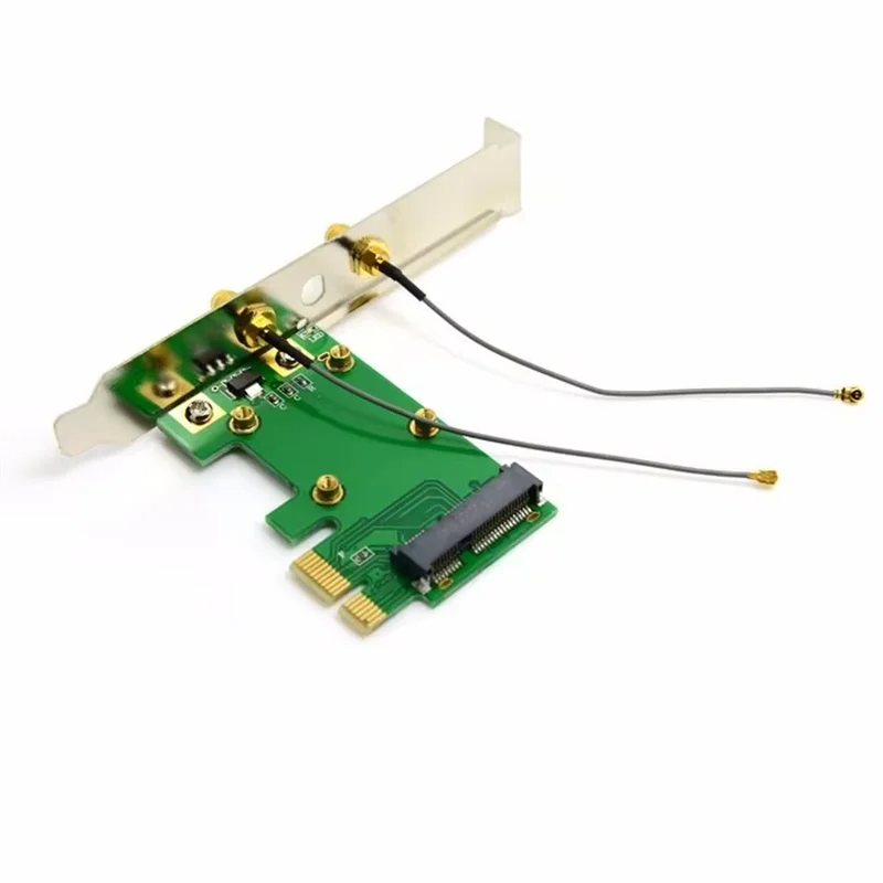 PCI-e Mini PCI-E PCIe PCI Express zu PCIe PCI-E Express Wireless-Adapterkarte mit zwei Antennen Netzwerk Internet Computer WiFi