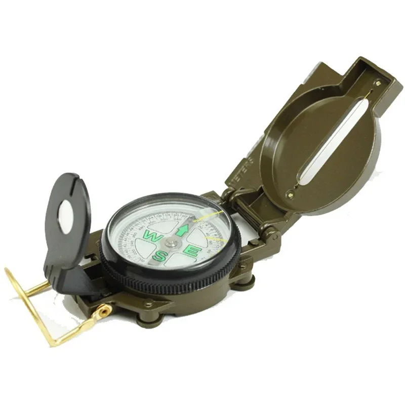 Folding Lens Compass Military Outdoor Hiking Compass For Outdoor Hiking Orientation Positioning Ranging Measuring Slope Azimuth