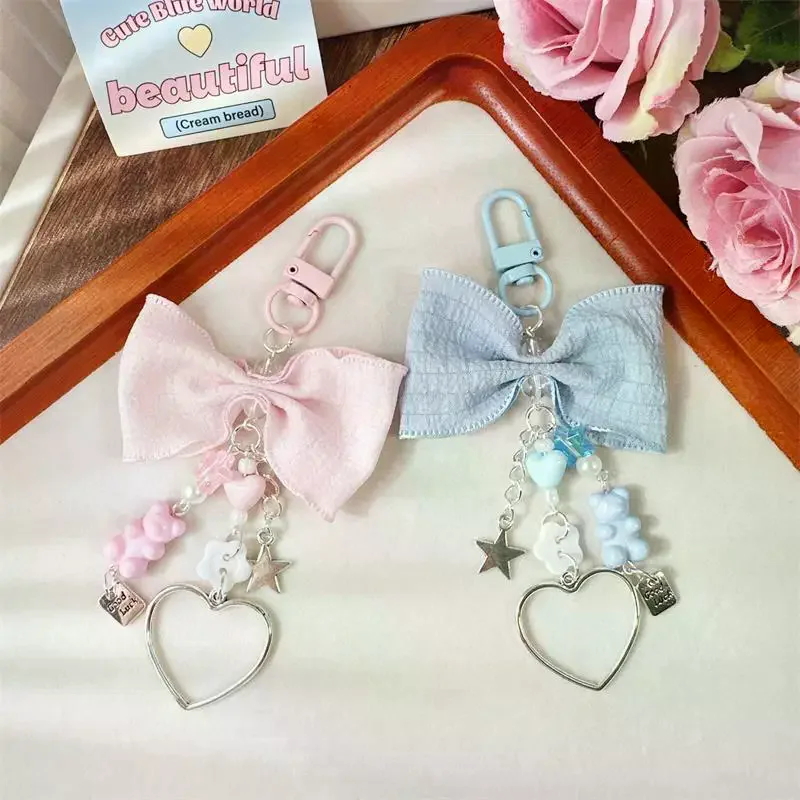 Niedliche Süße Schleife Bär Herz Schlüsselanhänger Anhänger Stern Charm Handykette Rucksack Dekoration Schlüsselring Mädchenhafte Taschenanhänger Geschenke