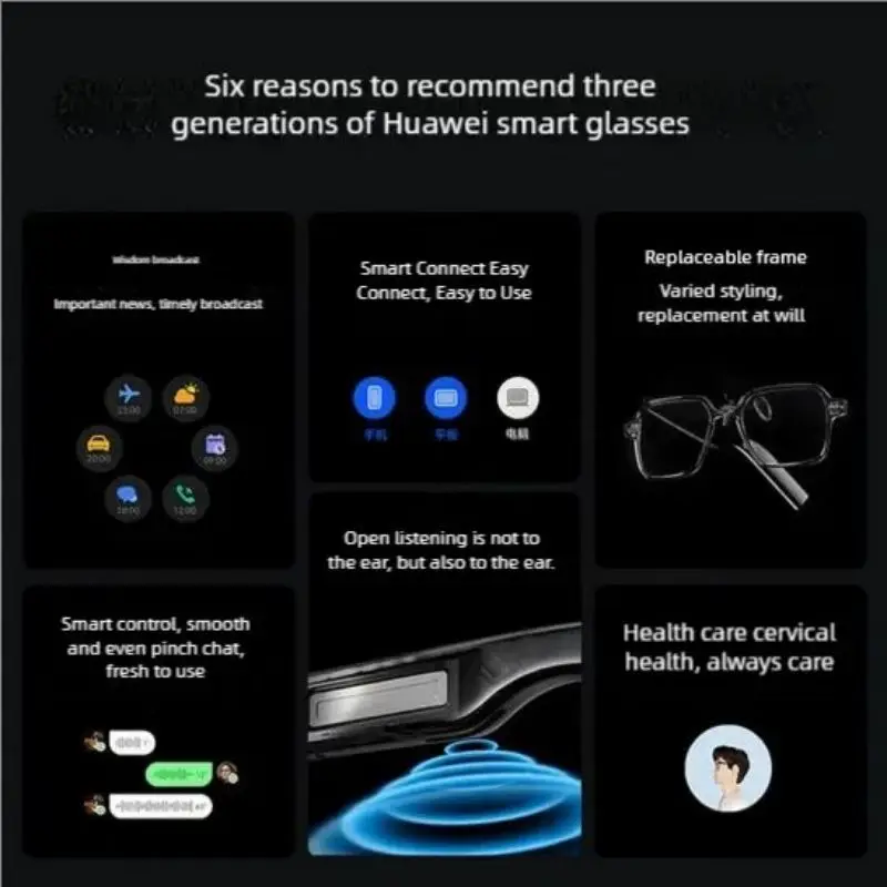 Huawei Smart Glasses III smart broadcast voice on-the-go assistant 3 generation call noise reduction open stereo fashion