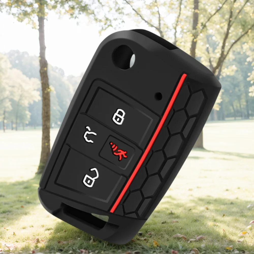 Capa de silicone para chave remota de carro, capa para volkswagen golf gti alltrack golf r sportswagen polo skoda tiguan atlas e-golf jetta
