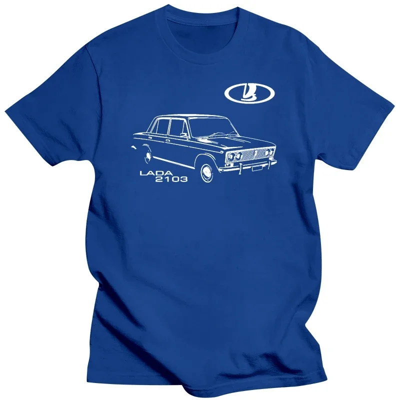 2024 NEW T-Shirt Lada 2103 Vaz Russian Car Auto Car Vintage T Shirts Fashion O-Neck Casual High Quality Casual Tee Shirts