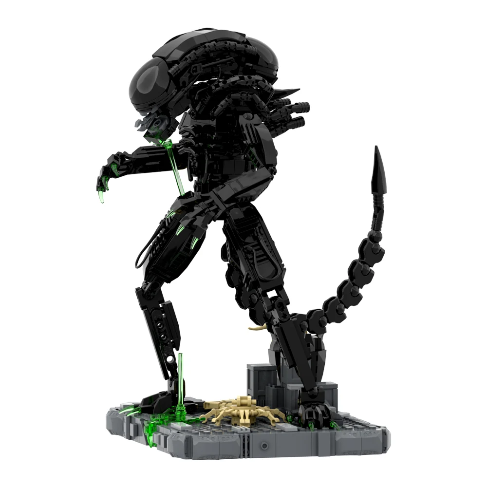 MOC M41A Pulse Rifle Model Building Movie Alien Series Horror Swallowing Monster Facehugger Dropship Puzzle Brick Toy Gift